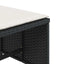 haveskammel med hynder 4 stk. 41x41x36 cm polyrattan sort