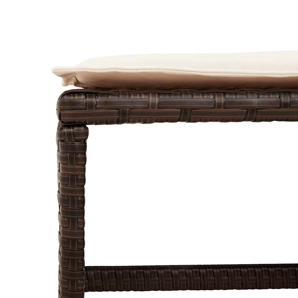 haveskamler 4 stk. med hynder 41x41x36 cm polyrattan brun