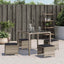 haveskamler 4 stk. med hynder 41x41x36 cm polyrattan lysegrå