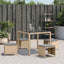 haveskamler 4 stk. med hynder 41x41x36 cm polyrattan beige