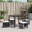 haveskammel med hynder 4 stk. 41x41x36 cm polyrattan sort