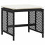 haveskammel med hynder 4 stk. 41x41x36 cm polyrattan sort