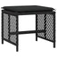 haveskammel med hynder 4 stk. 41x41x36 cm polyrattan sort