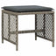 haveskamler 4 stk. med hynder 41x41x36 cm polyrattan grå