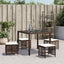 haveskamler 4 stk. med hynder 41x41x36 cm polyrattan brun