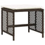 haveskamler 4 stk. med hynder 41x41x36 cm polyrattan brun