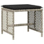 haveskamler 4 stk. med hynder 41x41x36 cm polyrattan lysegrå