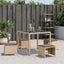 haveskamler 4 stk. med hynder 41x41x36 cm polyrattan beige