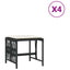 haveskammel med hynder 4 stk. 41x41x36 cm polyrattan sort