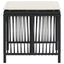 haveskammel med hynder 4 stk. 41x41x36 cm polyrattan sort