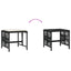 haveskammel med hynder 4 stk. 41x41x36 cm polyrattan sort