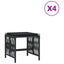 haveskammel med hynder 4 stk. 41x41x36 cm polyrattan sort