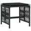 haveskammel med hynder 4 stk. 41x41x36 cm polyrattan sort