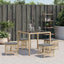 haveskamler 4 stk. med hynder 41x41x36 cm polyrattan beige