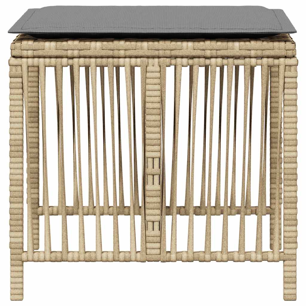 haveskamler 4 stk. med hynder 41x41x36 cm polyrattan beige