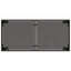 havebord med glastop 115x54x74 cm polyrattan sort