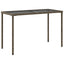 havebord med glastop 115x54x74 cm polyrattan grå