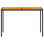 havebord med top i akacietræ 115x54x74 cm polyrattan sort