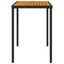 havebord med top i akacietræ 115x54x74 cm polyrattan sort