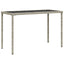 havebord med glastop 115x54x74 cm polyrattan lysegrå