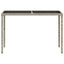 havebord med glastop 115x54x74 cm polyrattan lysegrå