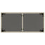 havebord med glastop 115x54x74 cm polyrattan lysegrå