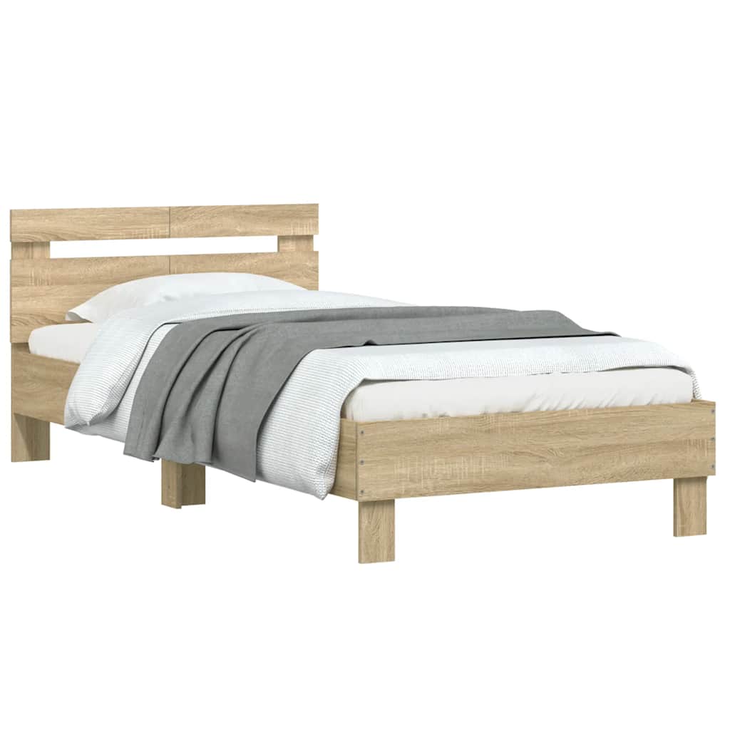 sengeramme m. sengegavl 100x200 cm uden madras sonoma-eg