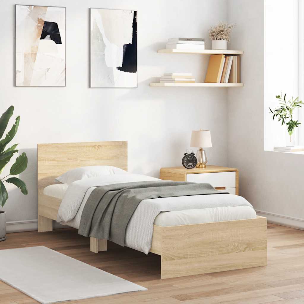 sengeramme m. sengegavl 75x190 cm uden madras sonoma-eg