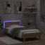 sengeramme med sengegavl og LED-lys 75x190 cm sonoma-eg