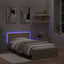 sengeramme med sengegavl og LED-lys 100x200 cm sonoma-eg