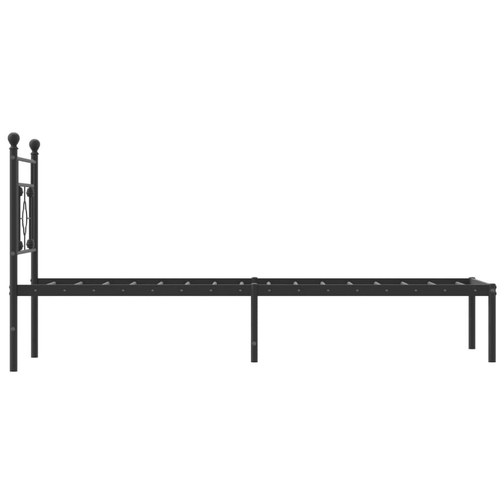 sengeramme med sengegavl 75x190 cm metal sort