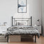 sengeramme med sengegavl 100x200 cm metal sort