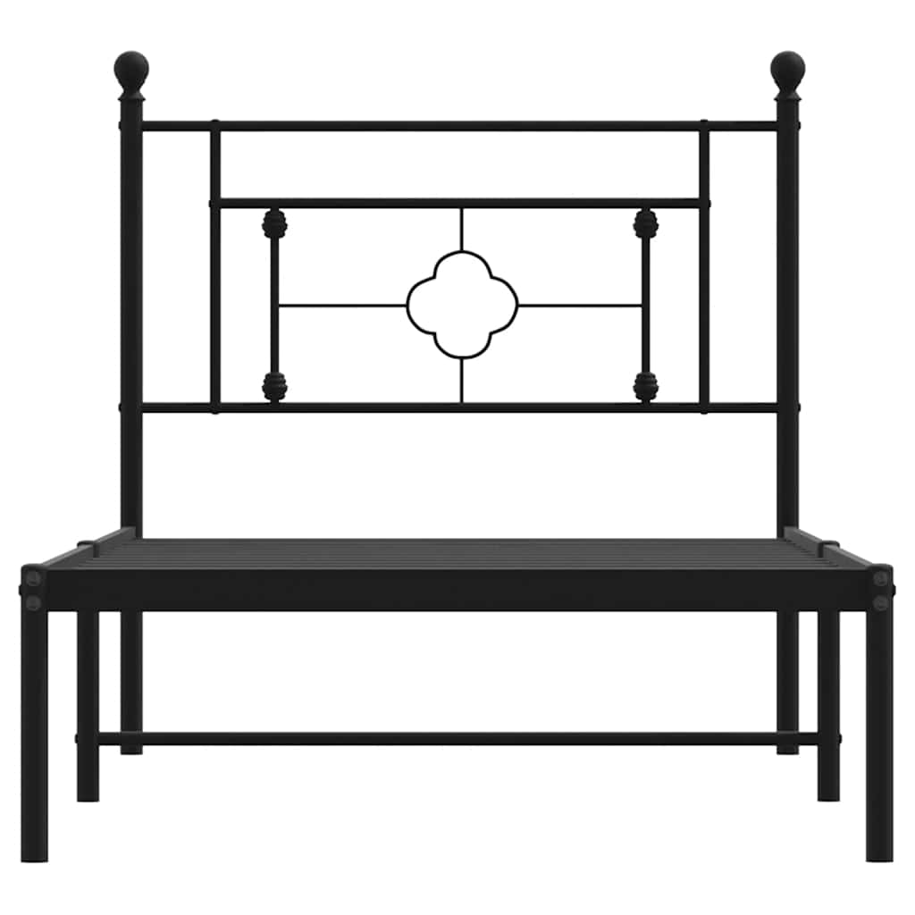 sengeramme med sengegavl 100x200 cm metal sort