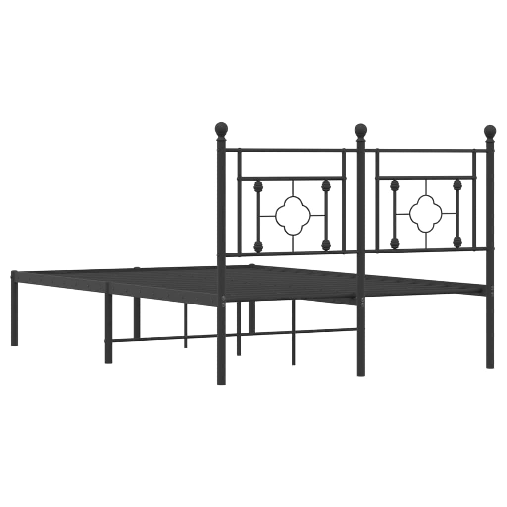 sengeramme med sengegavl 120x190 cm metal sort
