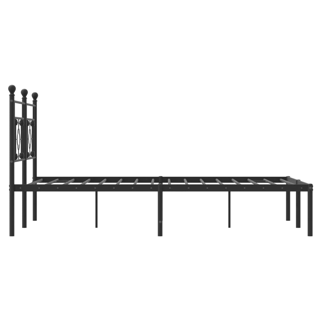 sengeramme med sengegavl 140x190 cm metal sort