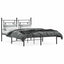 sengeramme med sengegavl 140x200 cm metal sort