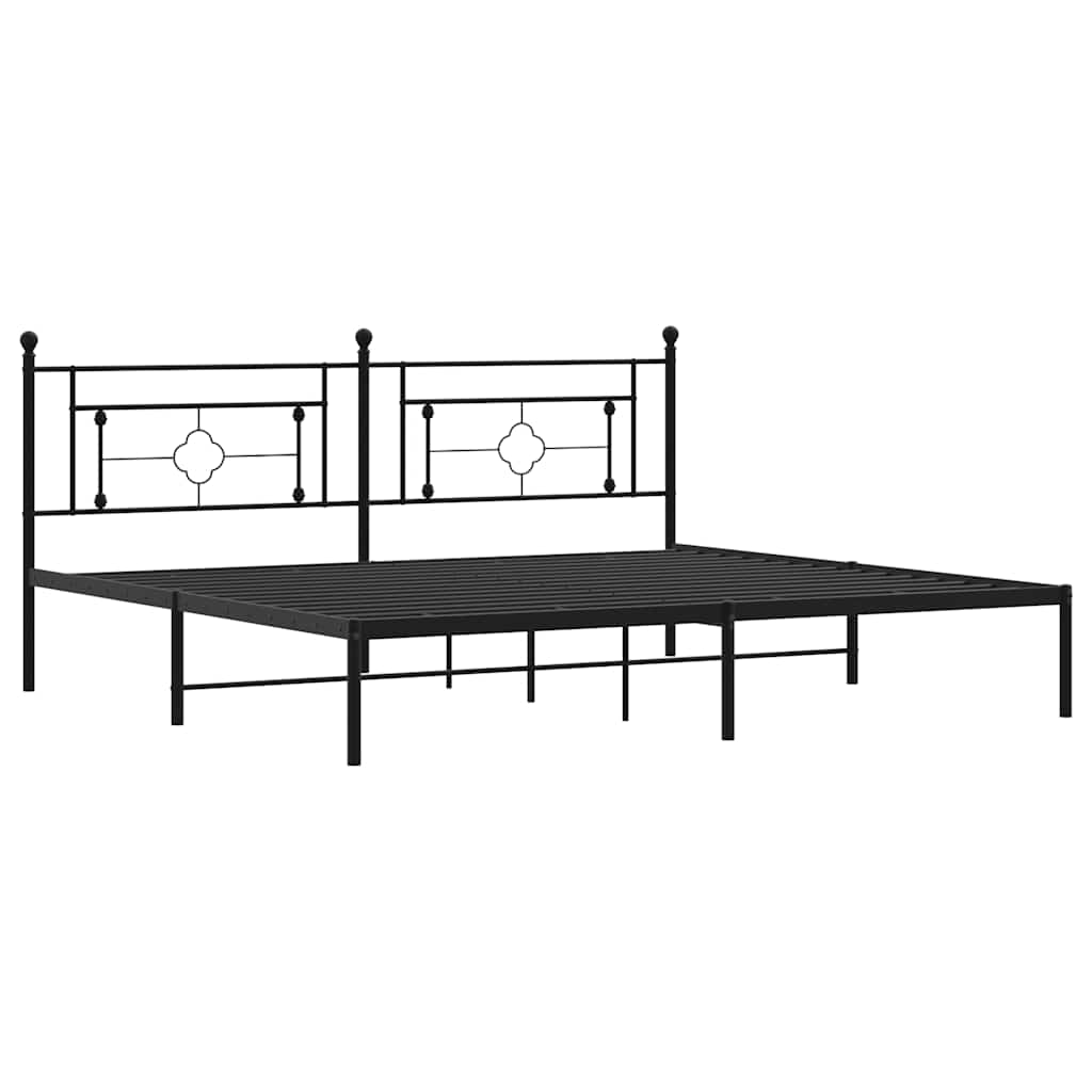 sengeramme med sengegavl 193x203 cm metal sort