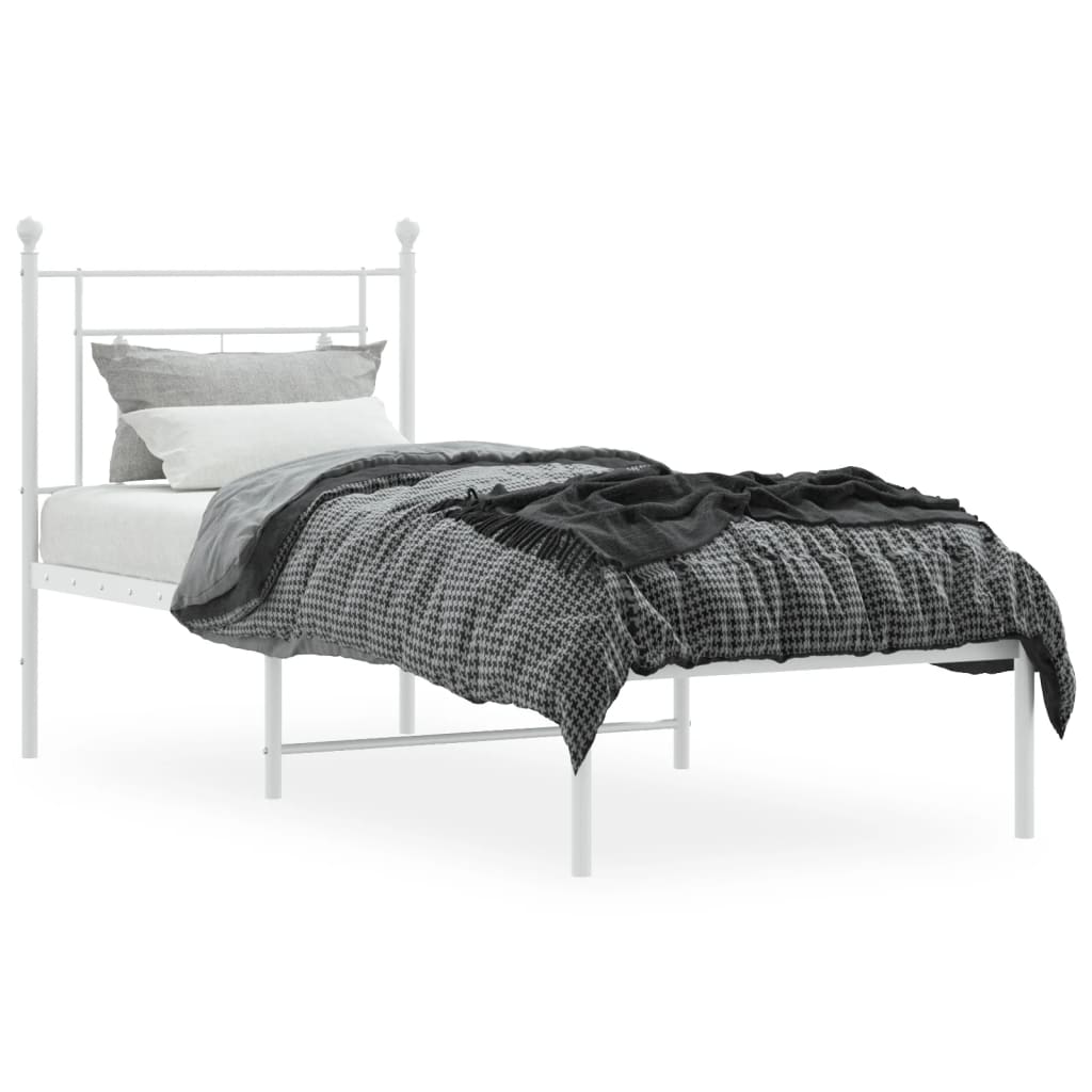 sengeramme med sengegavl 80x200 cm metal hvid