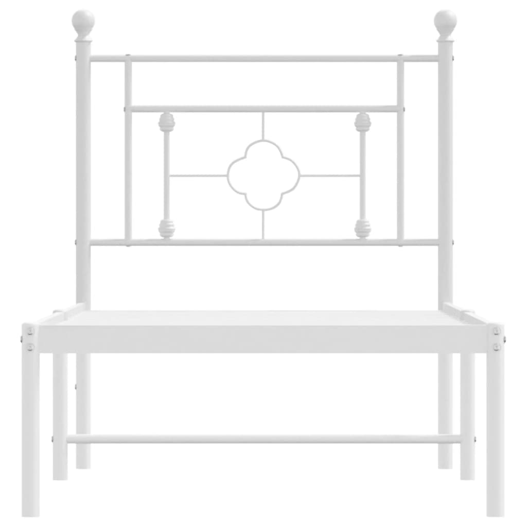 sengeramme med sengegavl 80x200 cm metal hvid