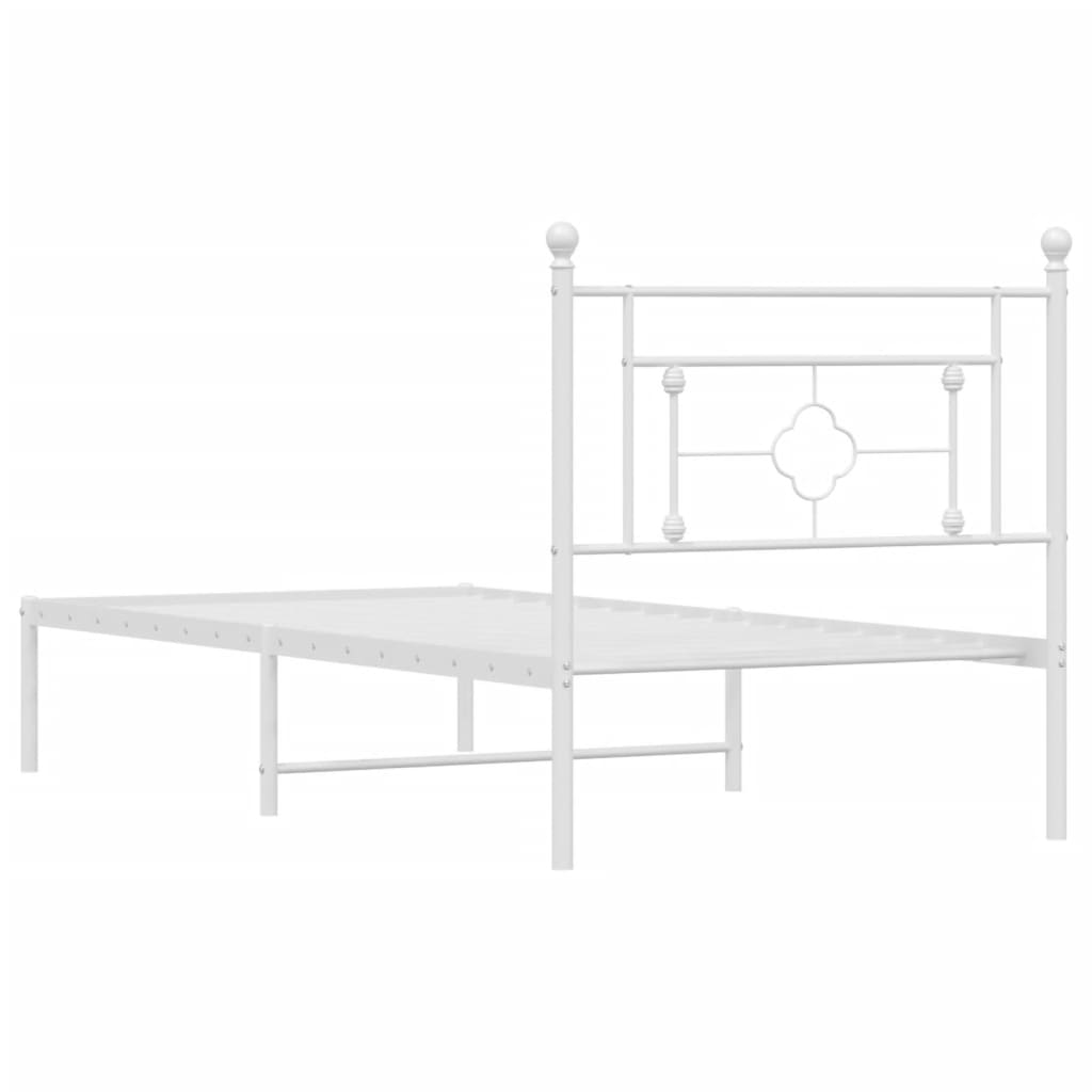 sengeramme med sengegavl 90x200 cm metal hvid