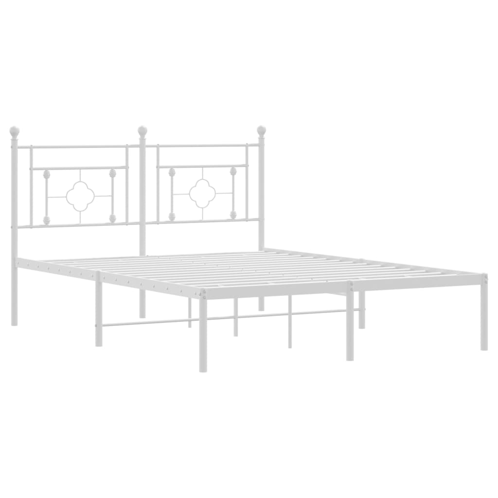 sengeramme med sengegavl 135x190 cm metal hvid