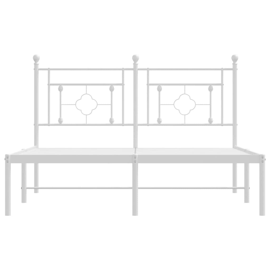 sengeramme med sengegavl 140x190 cm metal hvid