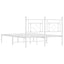 sengeramme med sengegavl 140x190 cm metal hvid