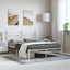 sengeramme med sengegavl 150x200 cm metal hvid