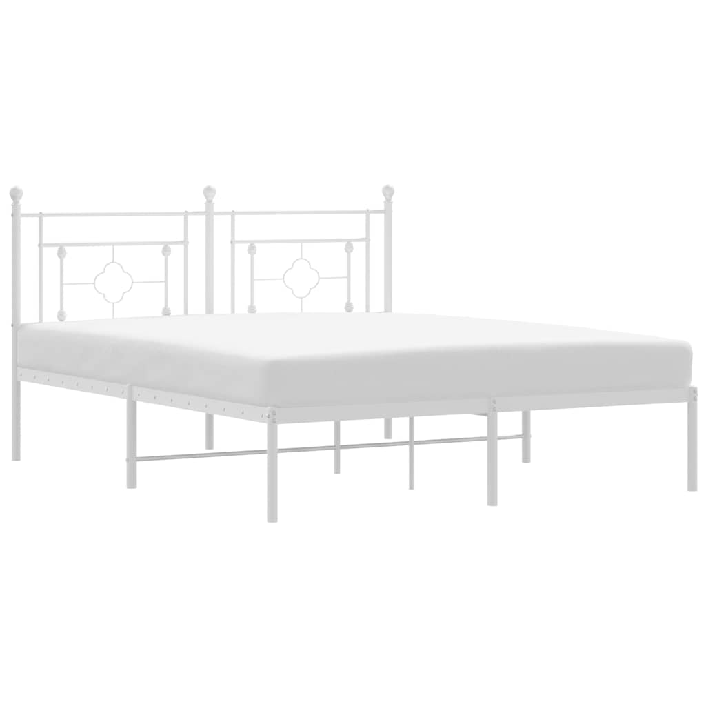 sengeramme med sengegavl 160x200 cm metal hvid