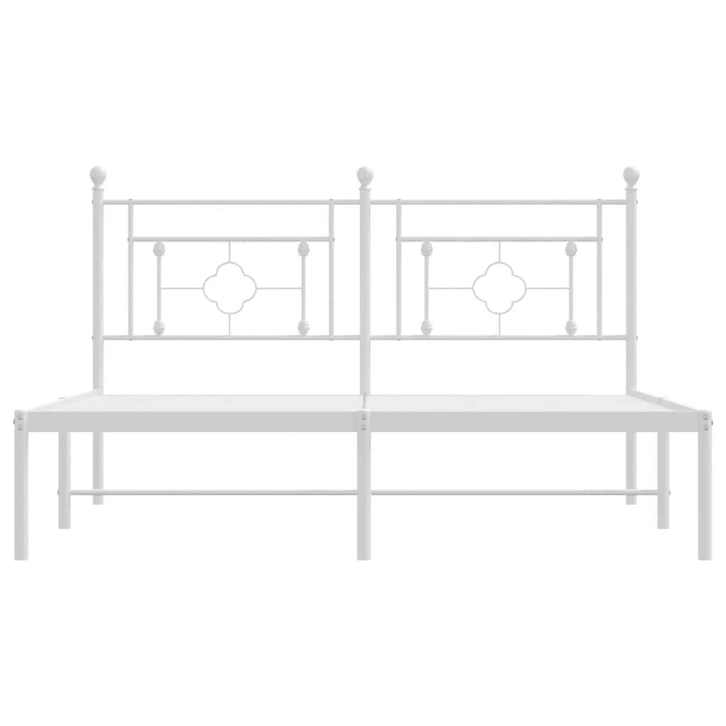sengeramme med sengegavl 160x200 cm metal hvid