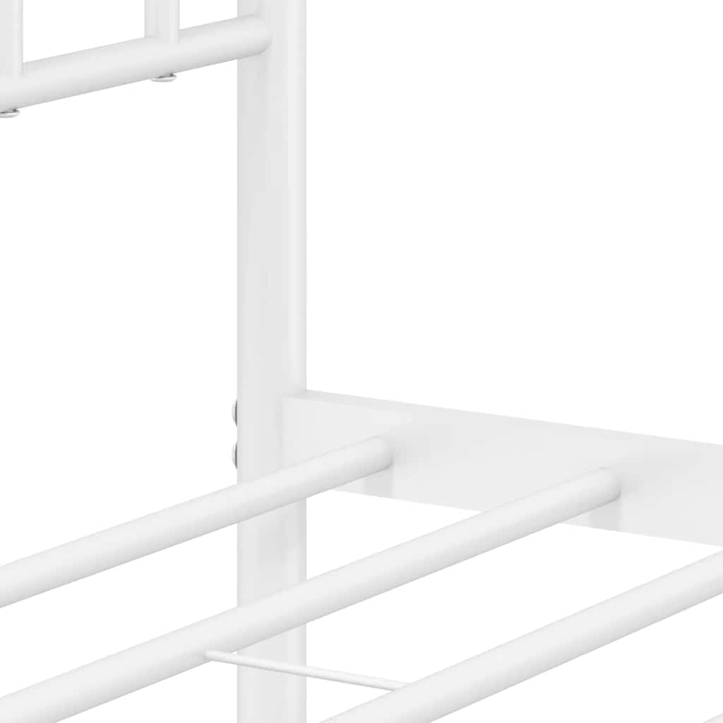 sengeramme med sengegavl 160x200 cm metal hvid