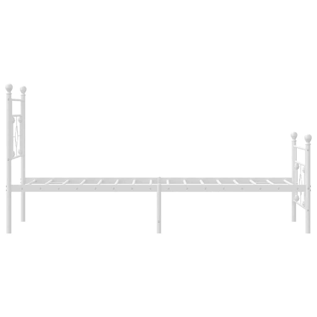 sengeramme med sengegavl og fodgærde 100x200 cm metal hvid