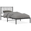 sengeramme med sengegavl 90x190 cm metal sort