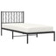 sengeramme med sengegavl 90x190 cm metal sort